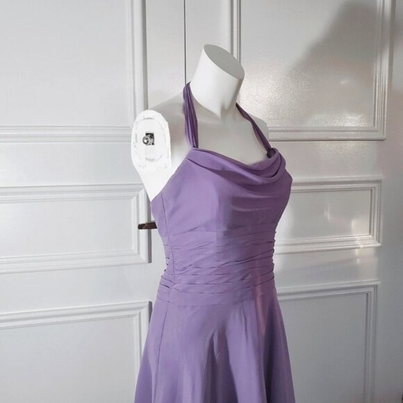 Boutique Halter Mesh Flowy Lilac Dress- Size 2 (XS-XXS Fit) - Picture 6 of 16
